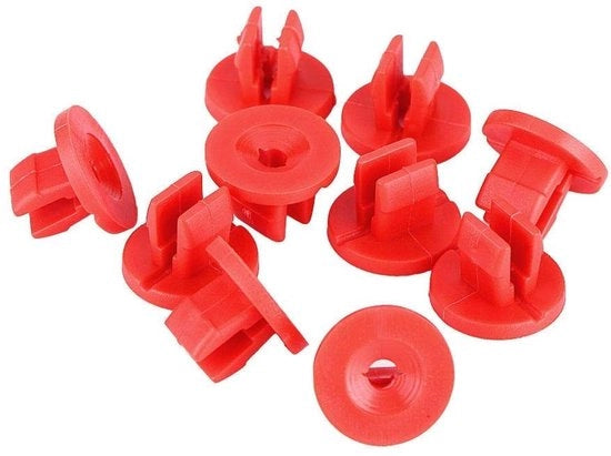 Kit di fissaggio per motori 20 pezzi - Clip di fissaggio auto - Plastica/Metallo - Nero/Rosso - Per Focus MK2/MK3/MK4 - Resistenti alle abrasioni/Resistenti alla corrosione