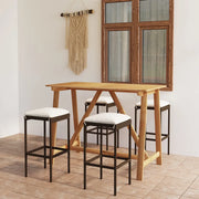 Set Bar da Giardino 5 pz con Cuscini Marrone 3067962