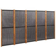 Paravento a 5 Pannelli-Divisorio Nero 350x180 cm