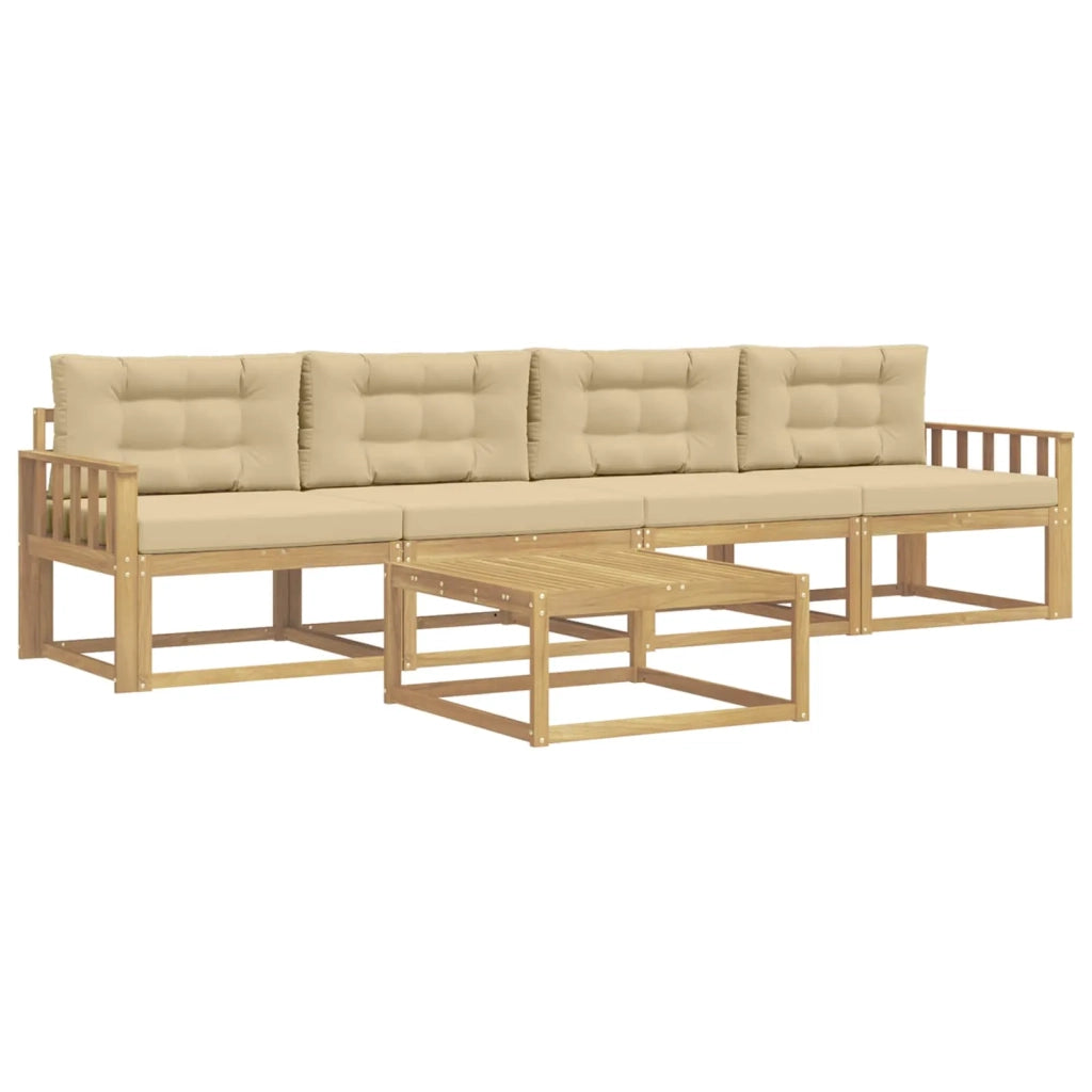Set di divani da esterno 4 pz Bianco e Beige 3386022