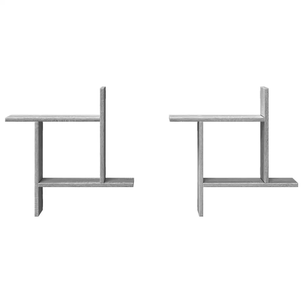 2 pz Mensole a Parete | Scaffale Parete | Ripiano a parete Grigio Sonoma 50x12x50 cm in Truciolato