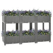 Fioriera | Cassetta per fiori | Vaso Rialzata 120x40x71 cm in Polipropilene