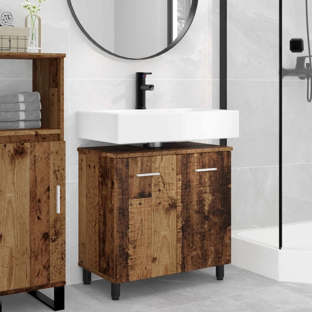 Mobiletto da bagno Legno antico 60 x 35 x 60 cm 889413