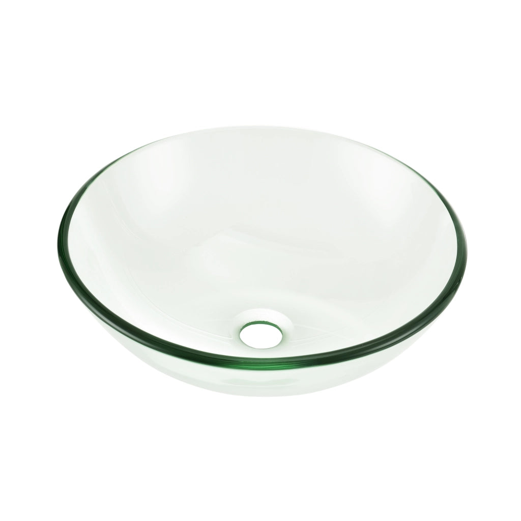 Lavabo Rotondo Ø42 cm Lavandino da Appoggio in Vetro Trasparente [neu.haus]