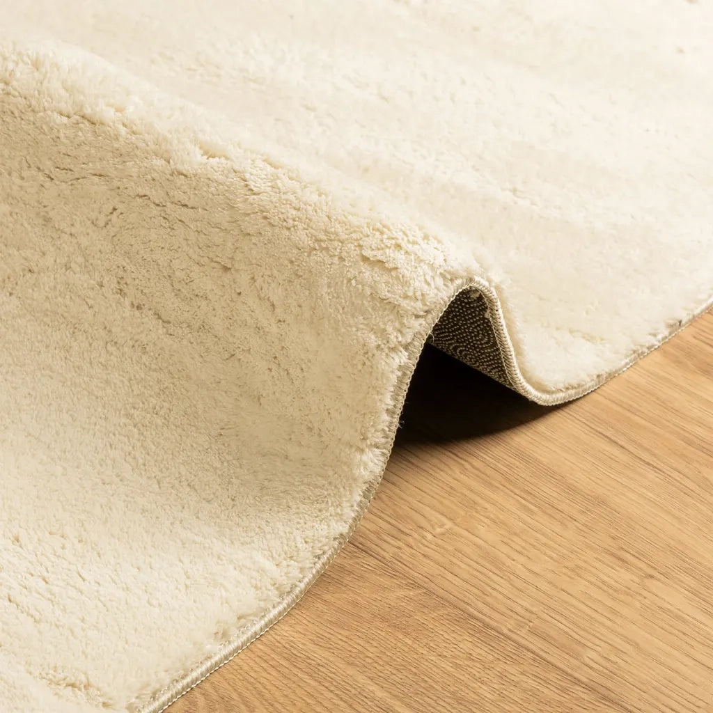 Tappeto a Pelo Corto HUARTE Morbido e Lavabile Crema 240x240 cm 375044