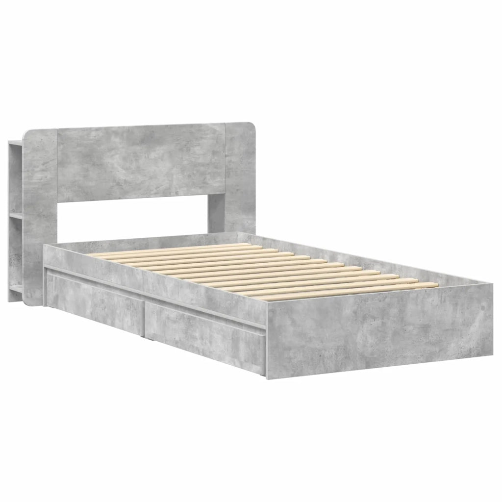 Telaio del letto con storage Grigio Cemento 90 x 190 cm 3433540