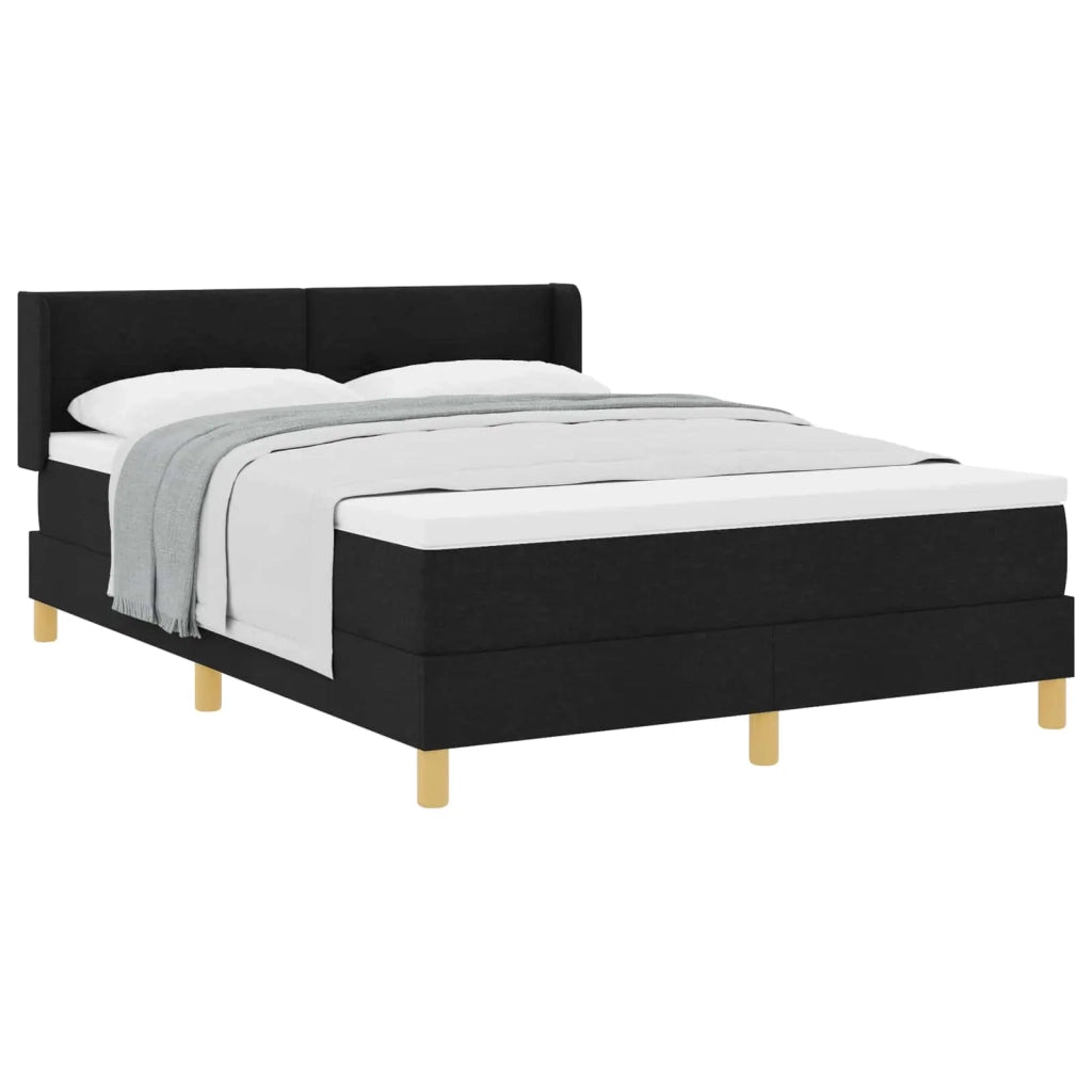 Letto a molle con materasso Nero 200 x 140 cm Tessuto 3341295