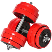 Set di manubri e bilanciere regolabile 30 kg ¨C zephmum ¨C rosso+nero 21,5x21,5x3,8 cm