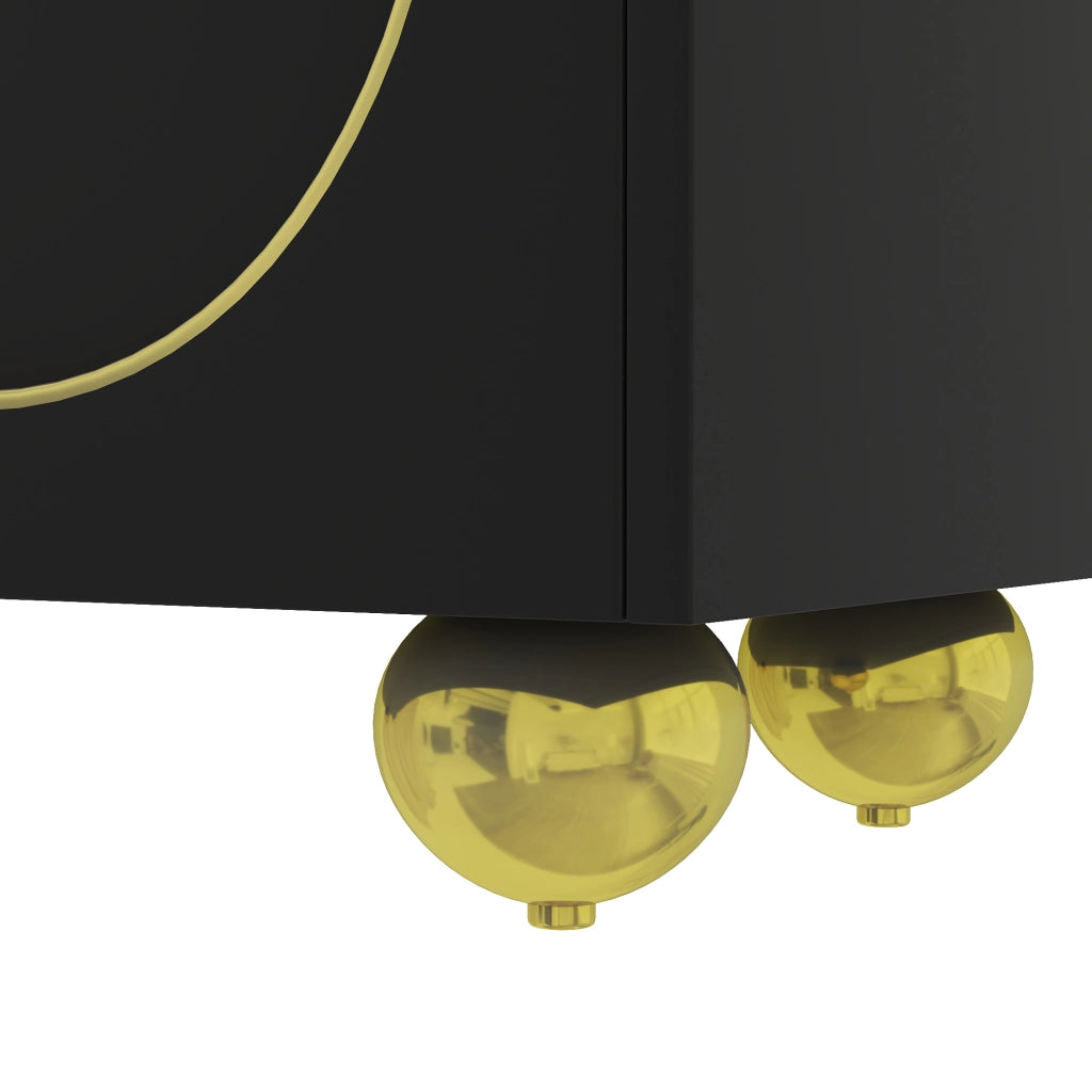 Mobile TV con Ante Strutturate e Ripiani ¨C MINIMAL ¨C Gambe Dorate, Push-to-Open