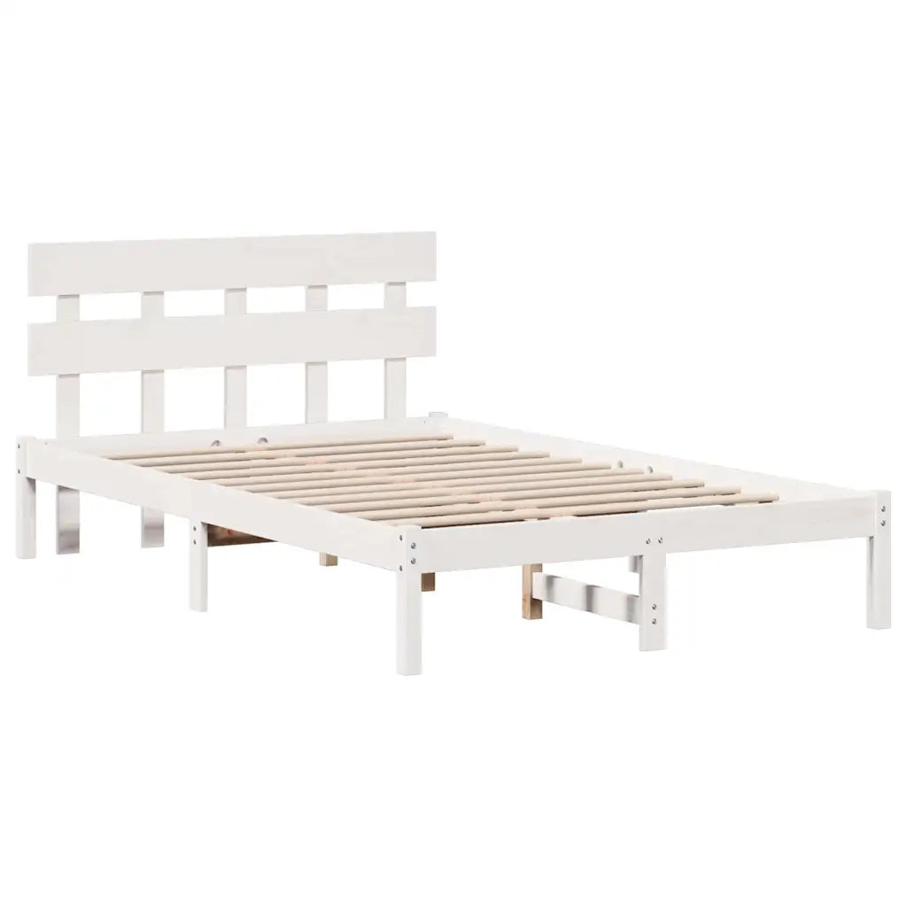 Letto matrimoniale | Letto per adulti | Struttura del letto Bianco 120 x 190 cm Legno massello di pino
