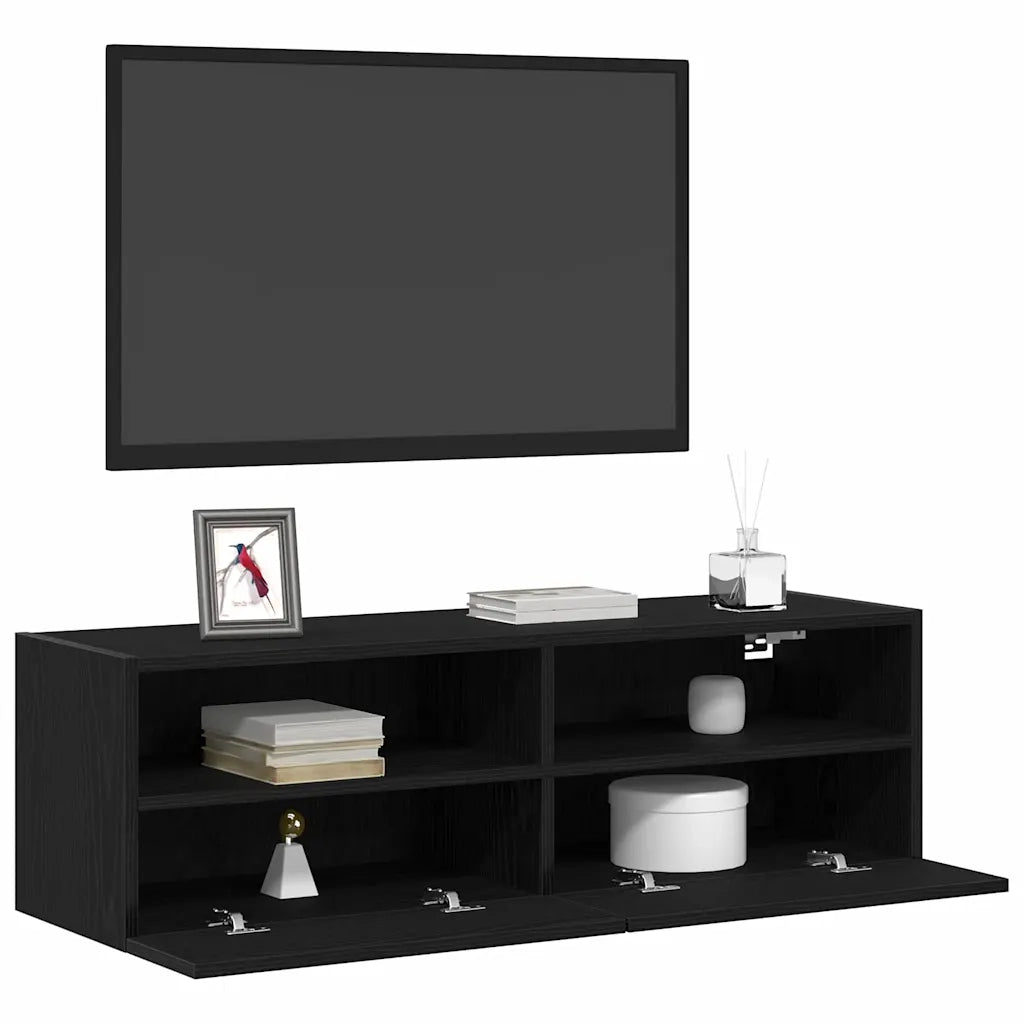 Mobile TV da parete Rovere Nero 100 x 30 x 30 cm 862192