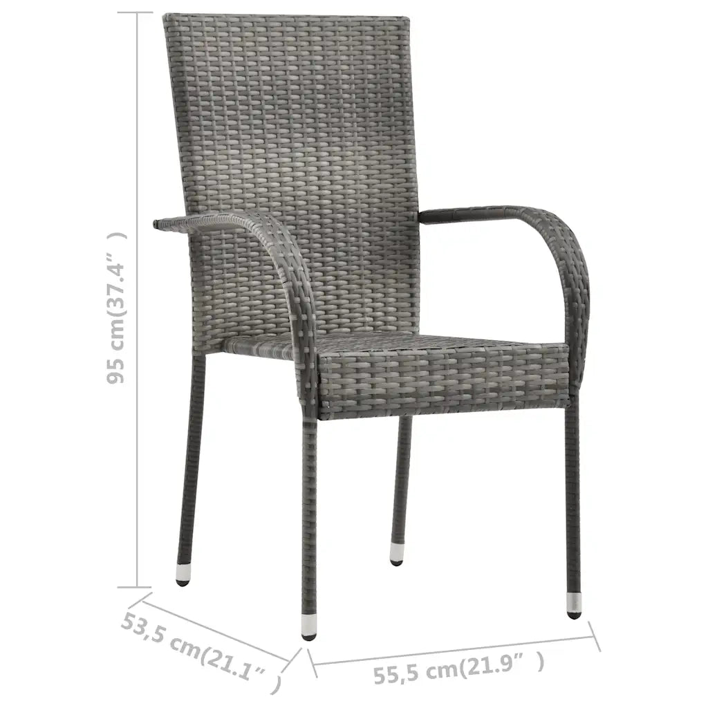 Set Mobili da Pranzo per Giardino 3 pz | Set Salotto da Giardino Grigio