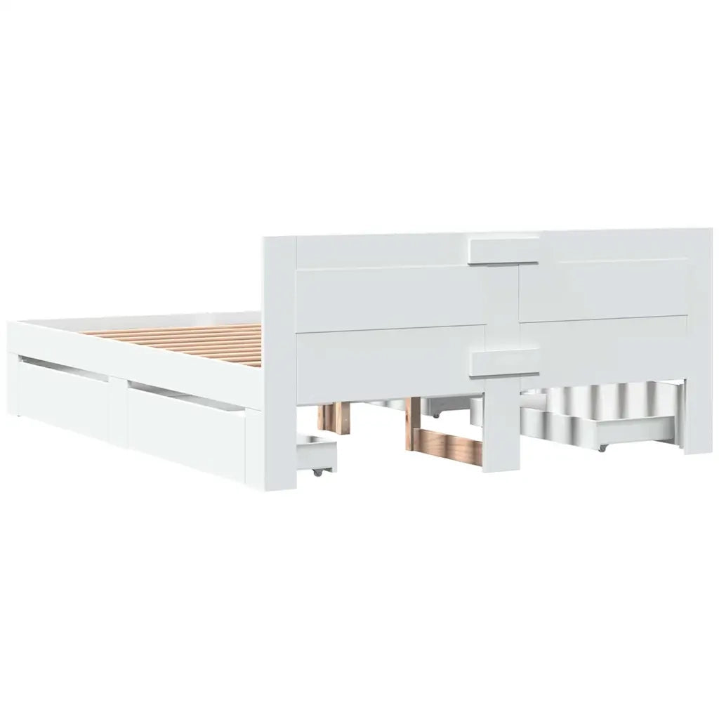 Struttura del letto 2 pcs Bianco 150 x 200 cm Legno multistrato 3402858