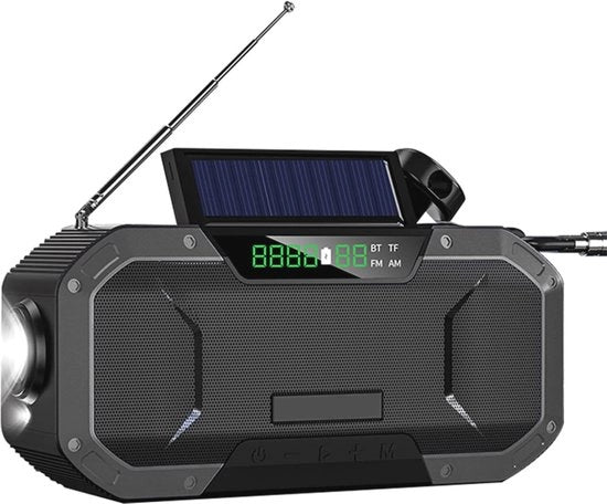 Radio a batterie portatile con caricatore 5000mAh e luce stroboscopica per tempesta, campeggio e sopravvivenza all'aperto