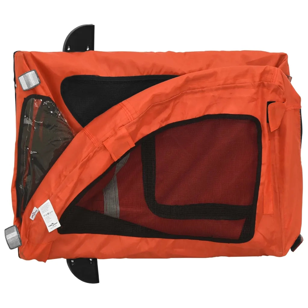 Rimorchio da Bici per Animali Arancione e Grigio Oxford e Ferro CFW7894459