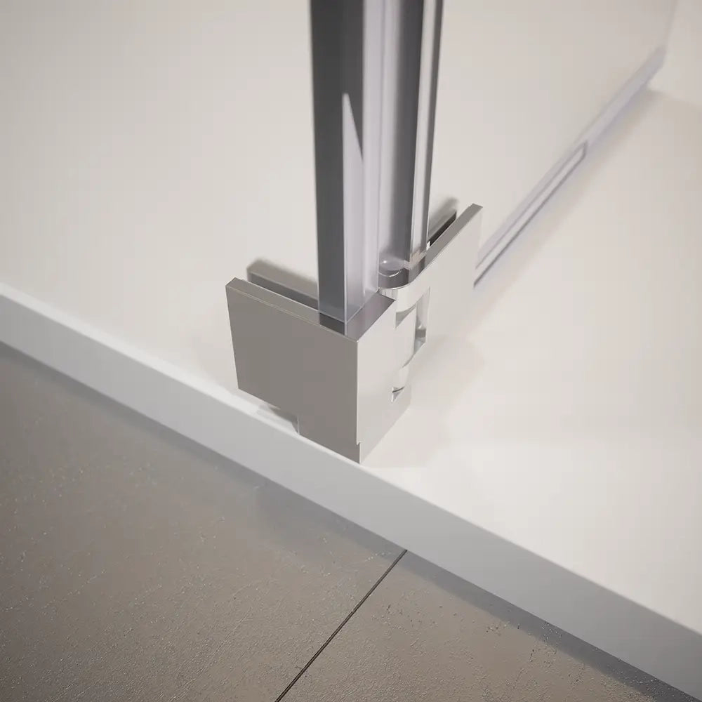 Doccia walk-in 60cm + anta 30cm vetro temperato anticalcare 10mm opaco profili cromo | Naxos