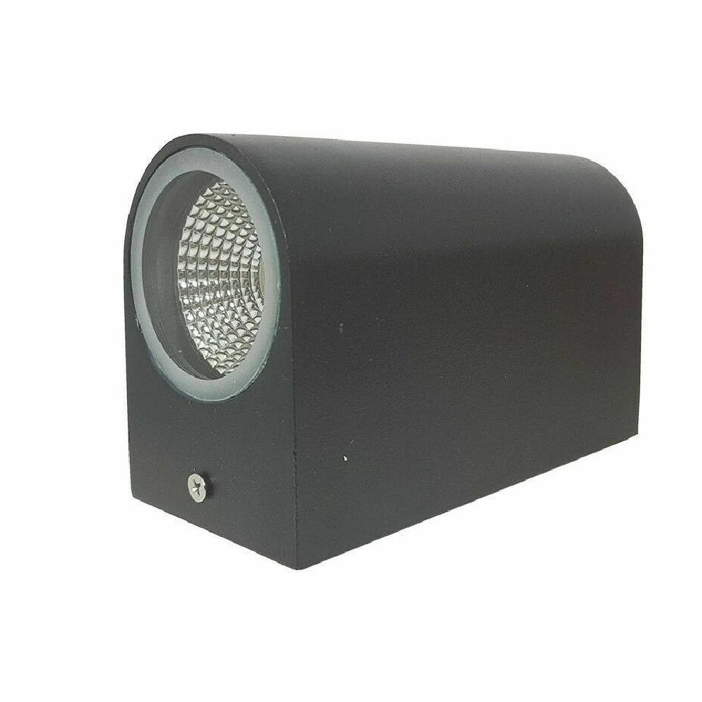 Trade Shop - Applique Doppia Luce Led 10w Nero Bianco Lampada Parete Up Down Faretto Esterno - Nero-bianco Naturale      -