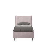 BS COM Letto singolo con rete imbottito 90x200 microfibra glicine