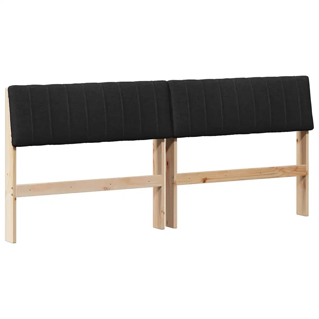 Testiera | Testata imbottita Nero 180 cm Pino massello