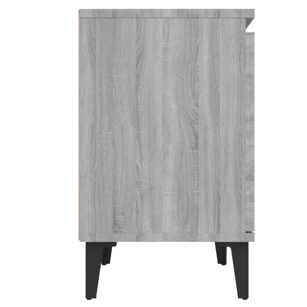 Comodini | Armadio da Notte | Mobiletto da notte con Gambe in Metallo Grigio Sonoma 40x30x50 cm