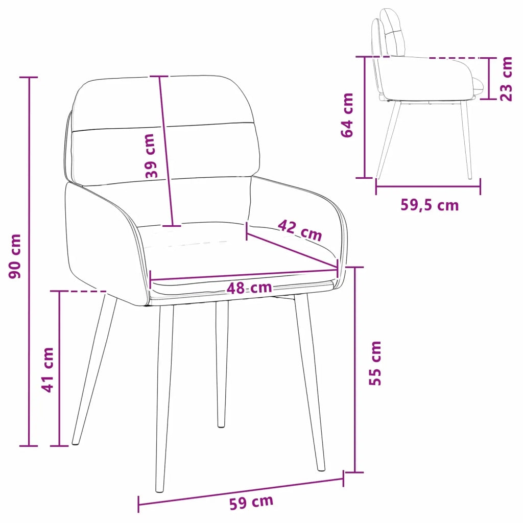 Sedie da pranzo 6 pz Velluto Rosso Vino 59 x 59,5 x 90 cm 3428251