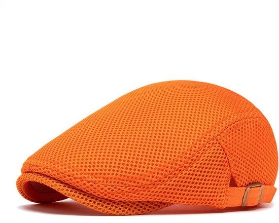 Cappello avanti, berretto, mesh estivo vuoto, unisex, protettivo dal sole e respirante, regolabile, arancione