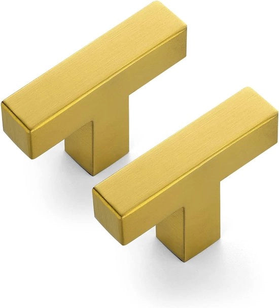 Pari di maniglie per armadi a muro in materiale opaco, maniglie per armadi a muro in metallo nero, maniglie per armadi a muro (50 mm) - oro - 50mm
