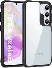 Case Premium Crystal Clear per Samsung Galaxy A35 5G - Anti-geel - Militare Resistenza allo Shock - Retro Illuminato in Materiale Duro - Nera Brillante