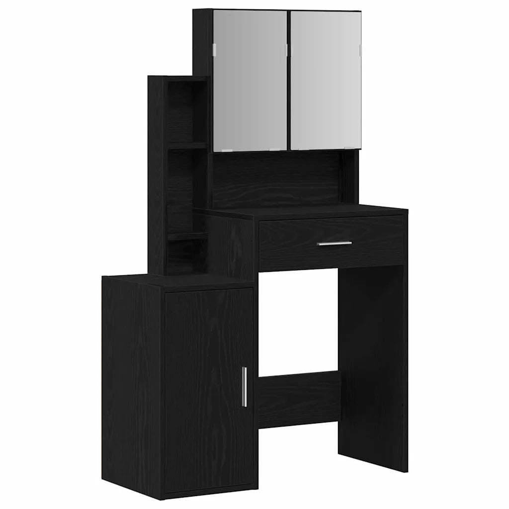 Toeletta | Tavolo da Trucco Rovere Nero 80 x 35 x 132 cm Legno multistrato
