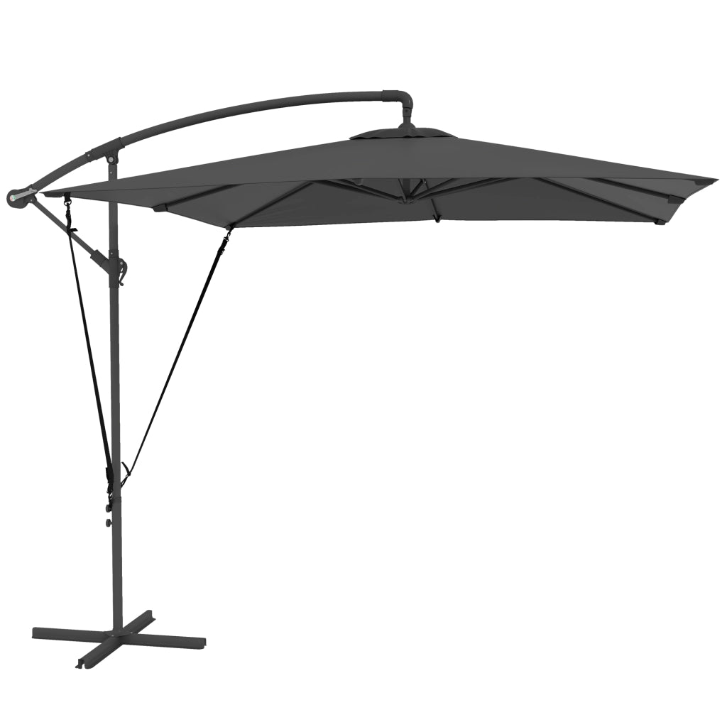 Ombrellone da giardino decentrato 2,5x2,5m ¨C Xylo ¨C Grigio antracite con manovella