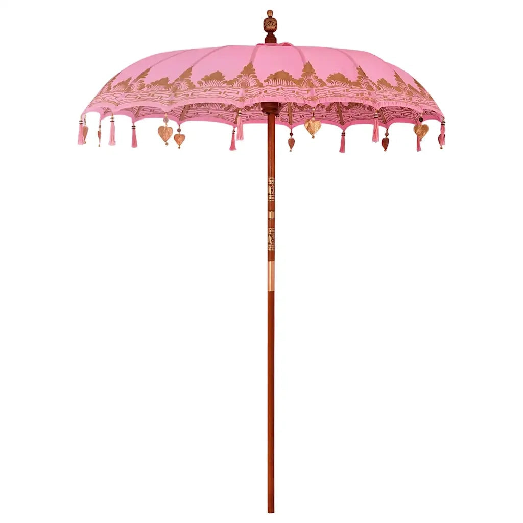 Ombrello balinese con base Rosa 185 x 185 x 260 cm