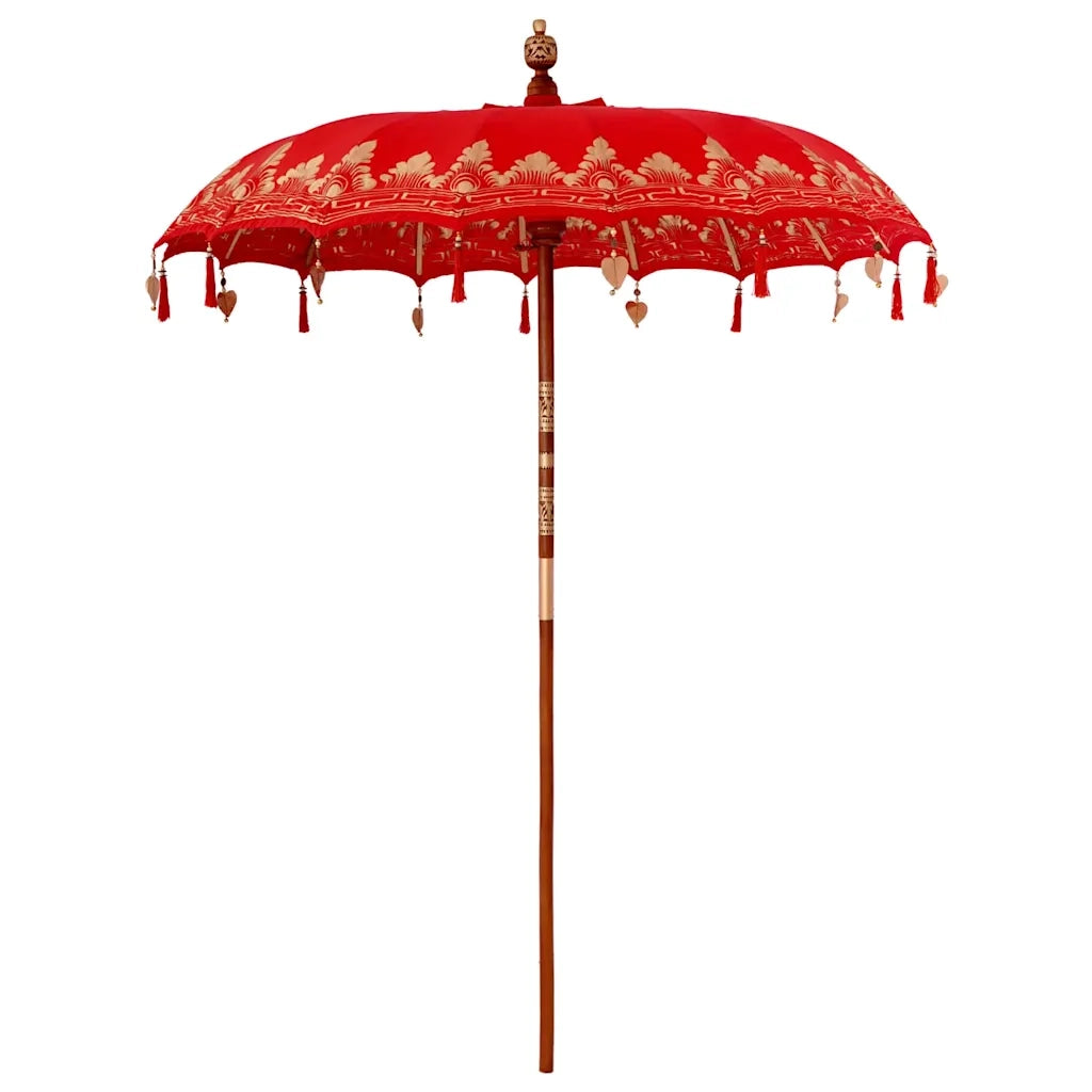 Ombrello balinese con base Rosso 185 x 185 x 260 cm 3356897