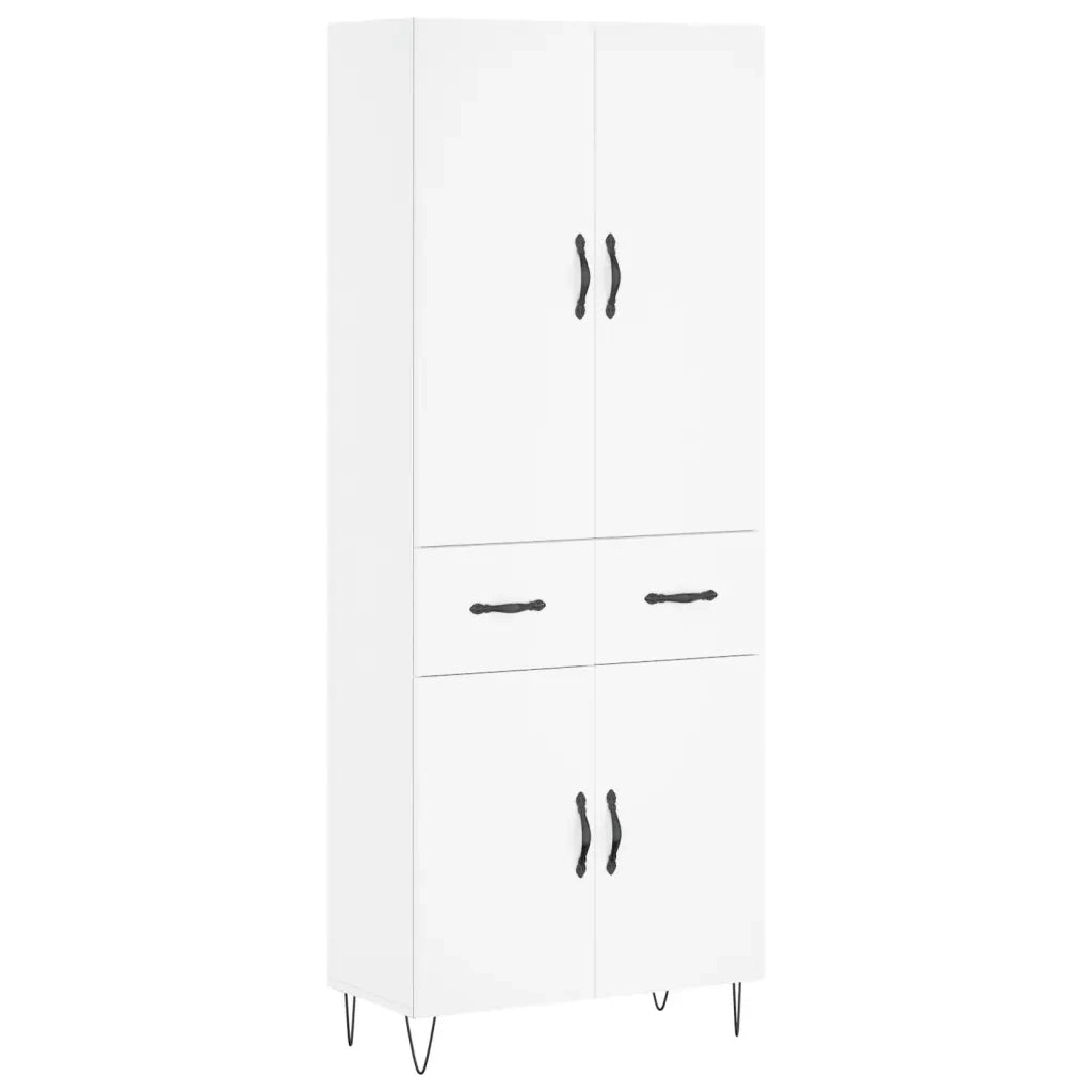 Credenza | Madia | Buffet da pranzo | Armadio da pranzo Bianca 69,5x34x180 cm in Legno Multistrato