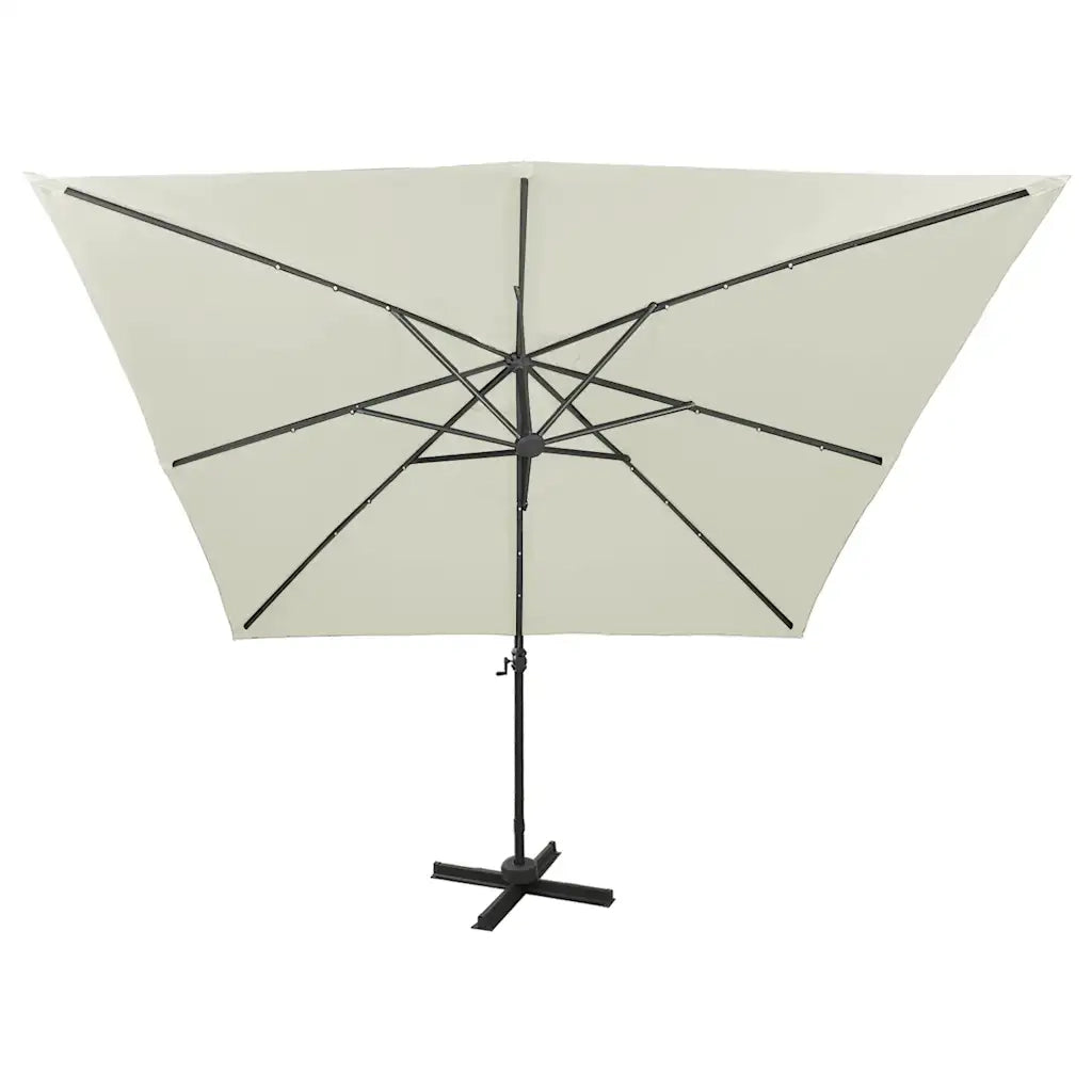 Ombrello | Parasolne a Sbalzo con Palo e Luci a LED Sabbia 300 cm