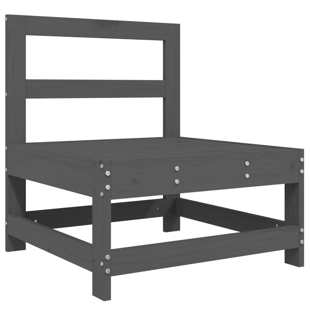 Set Salotto da Giardino 4 pz | Set di Mobili da Esterno Grigio in Legno Massello di Pino