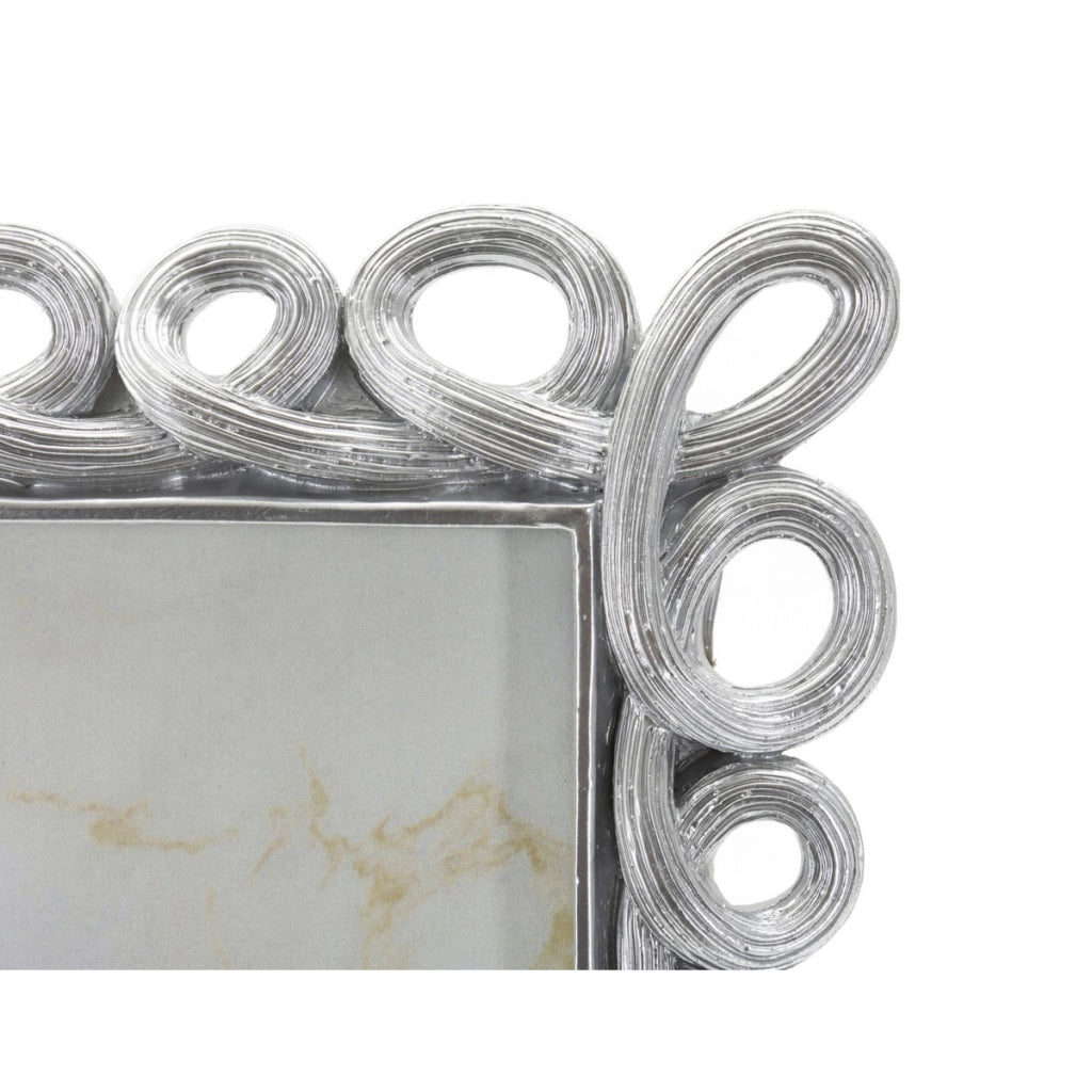 Cornice portafoto Hollow argento con decoro a intrecci 15x20 cm