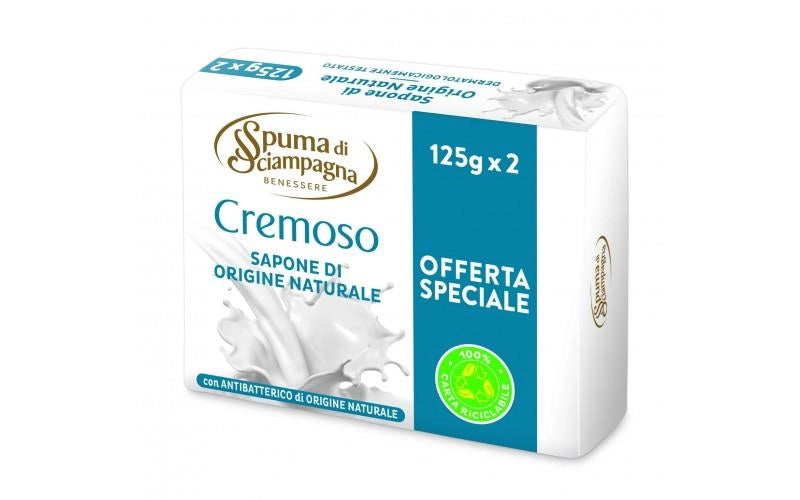 SPUMA DI SCIAMPAGNA SAPONE SOLIDO MANI 125 GR X2 CREMOSO