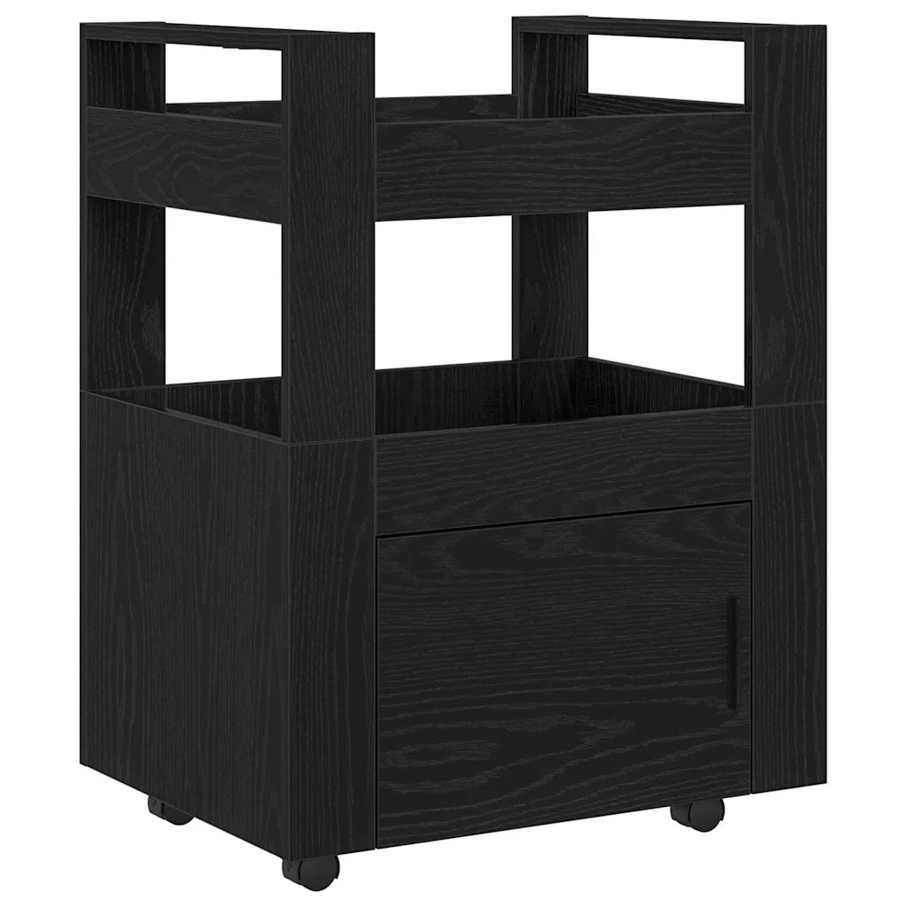 Carrello da Cucina Rovere nero 60 x 45 x 80 cm 862122