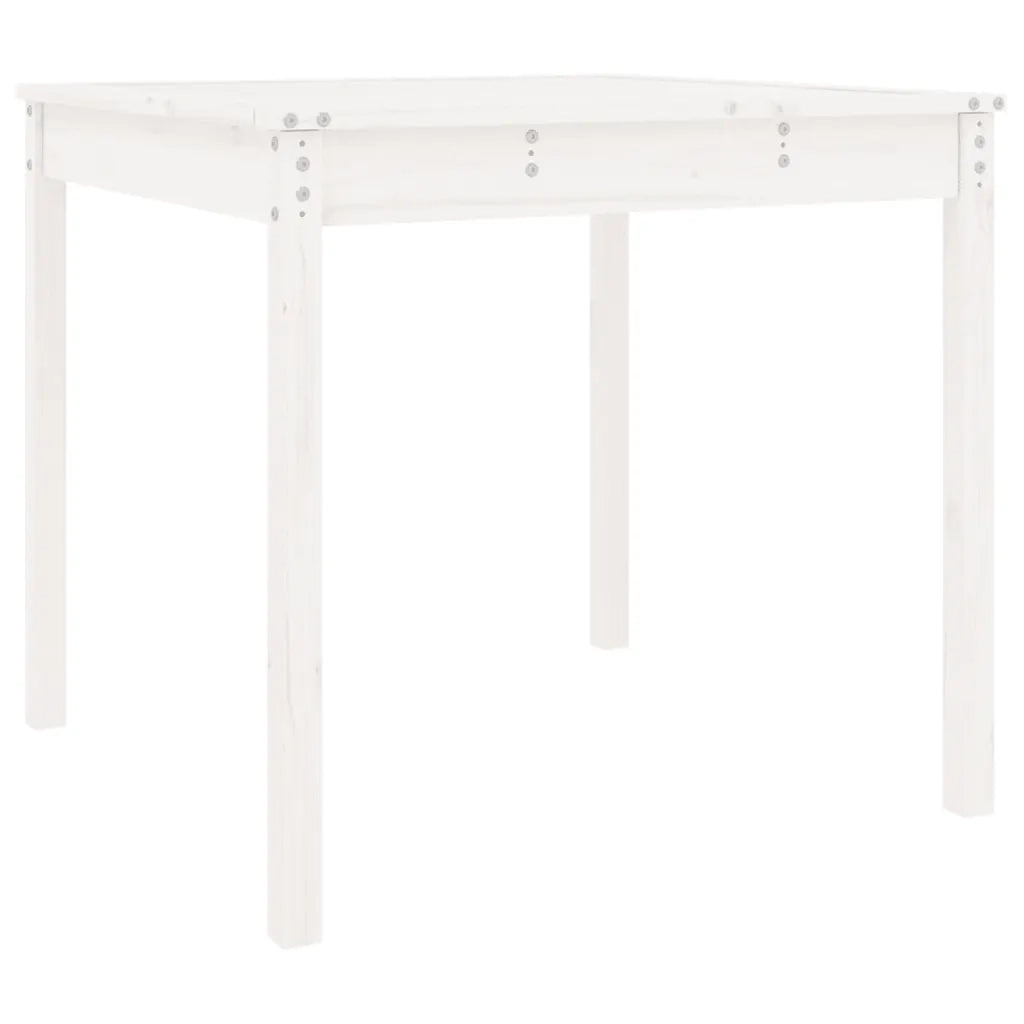 Tavolo da Giardino Bianco 82,5x82,5x76cm Legno Massello di Pino 823963