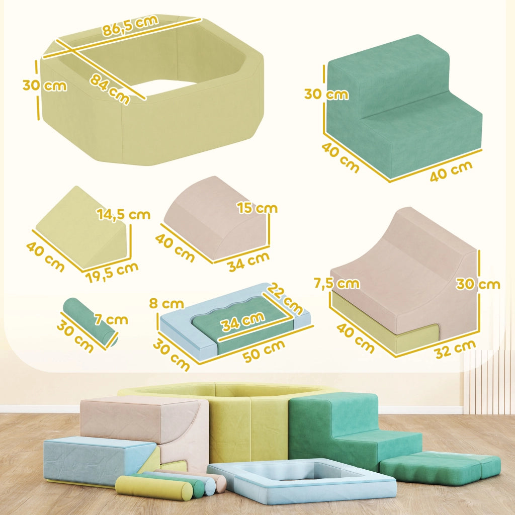 Set gioco motricit¨¤ con piscina palline ¨C Xylo ¨C tessuto lavabile 160x137,5x30 cm multicolore