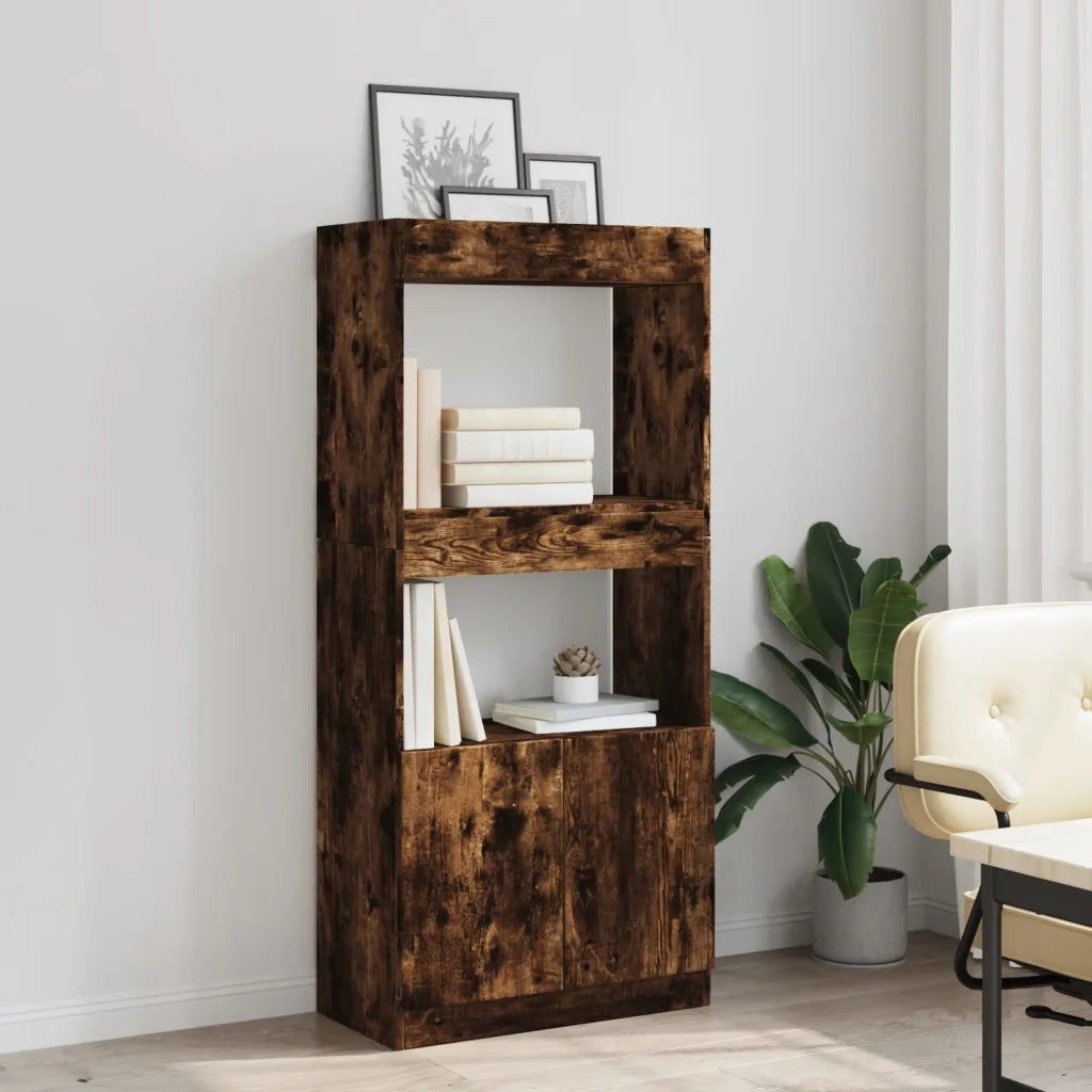 Credenza Rovere Fumo 63x33x140 in Truciolato 855110