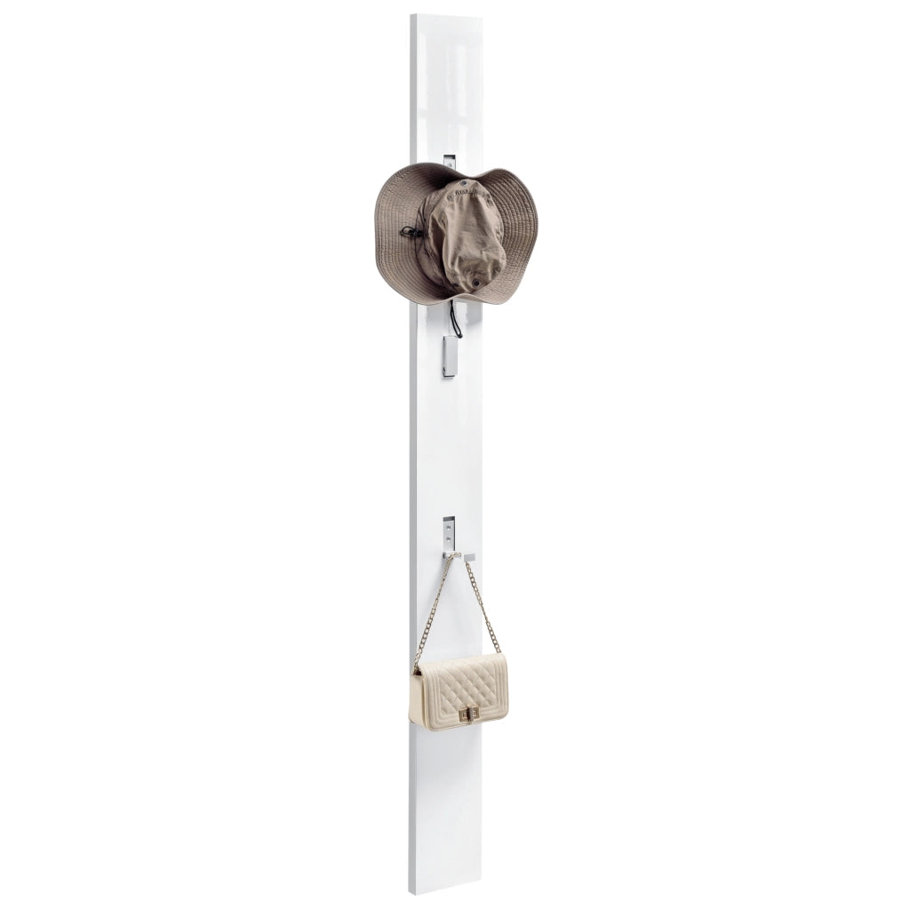 Appendiabiti da Parete Hansnes con 3 Ganci Pieghevoli 165 x 15 x 2,5 cm - Bianco [en.casa]