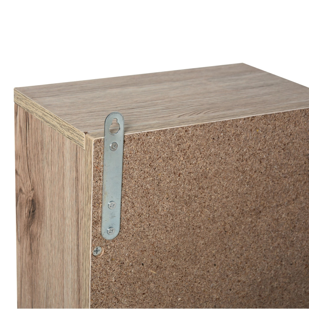 EasyComfort Mobiletto Bagno Salvaspazio da Bagno Sospeso con Specchio e Armadietto, incluso Ripiano Regolabile, Grigio e Rovere