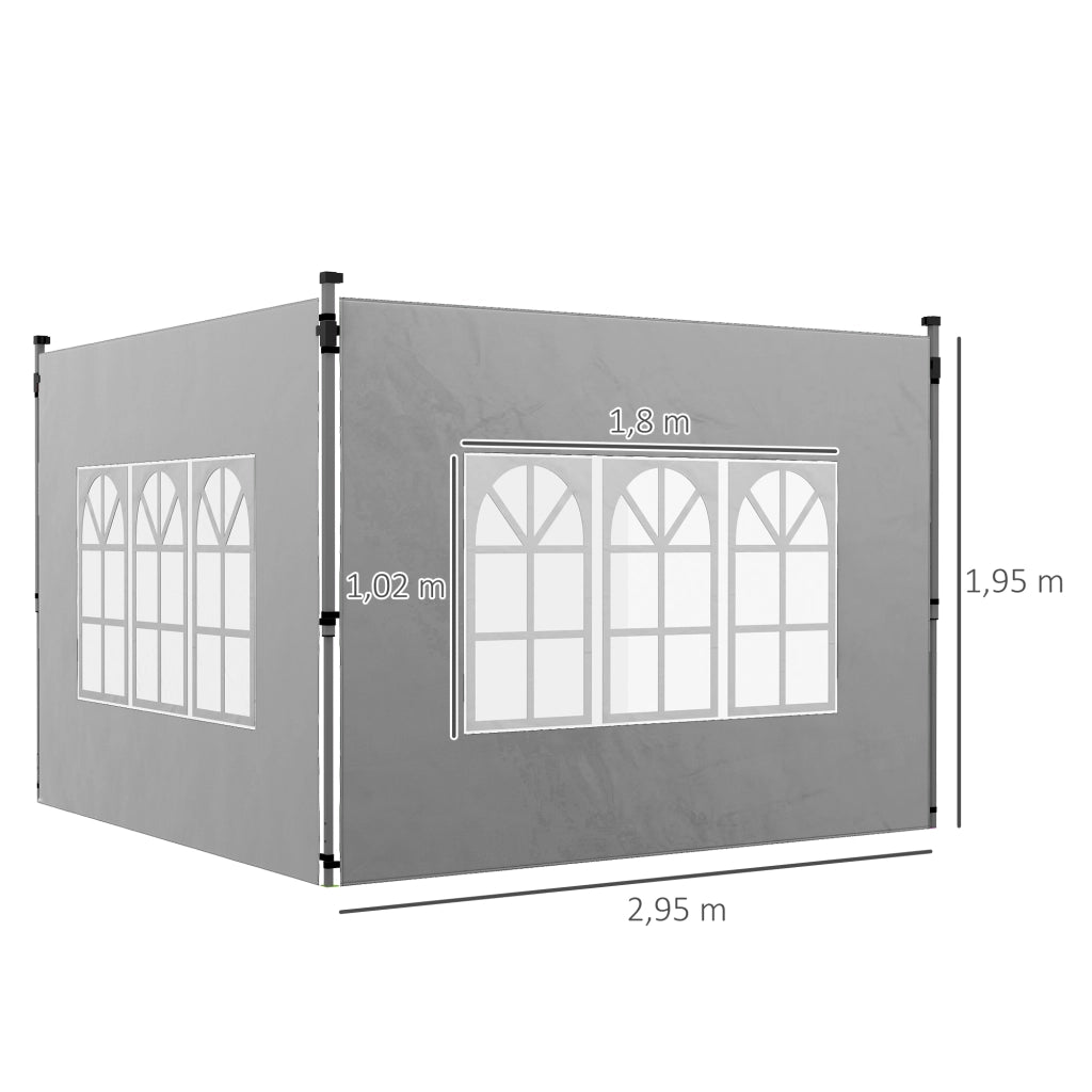 Pannelli Laterali per Tonnelle 3x3 m ¨C Zephmum ¨C Grigio Chiaro 295x195 cm