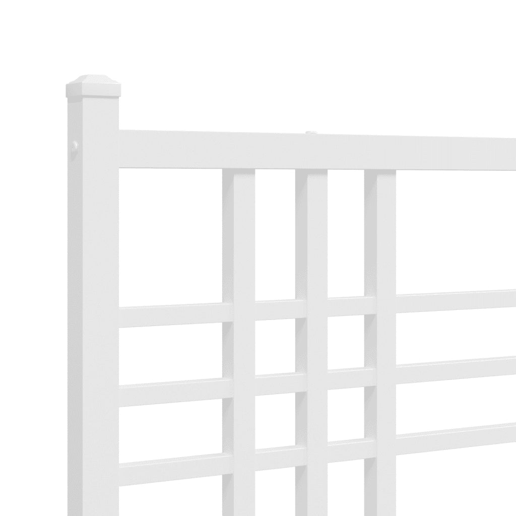Giroletto con Testiera-Struttura Letto con testiera Metallo Bianco 120x190 cm 788902