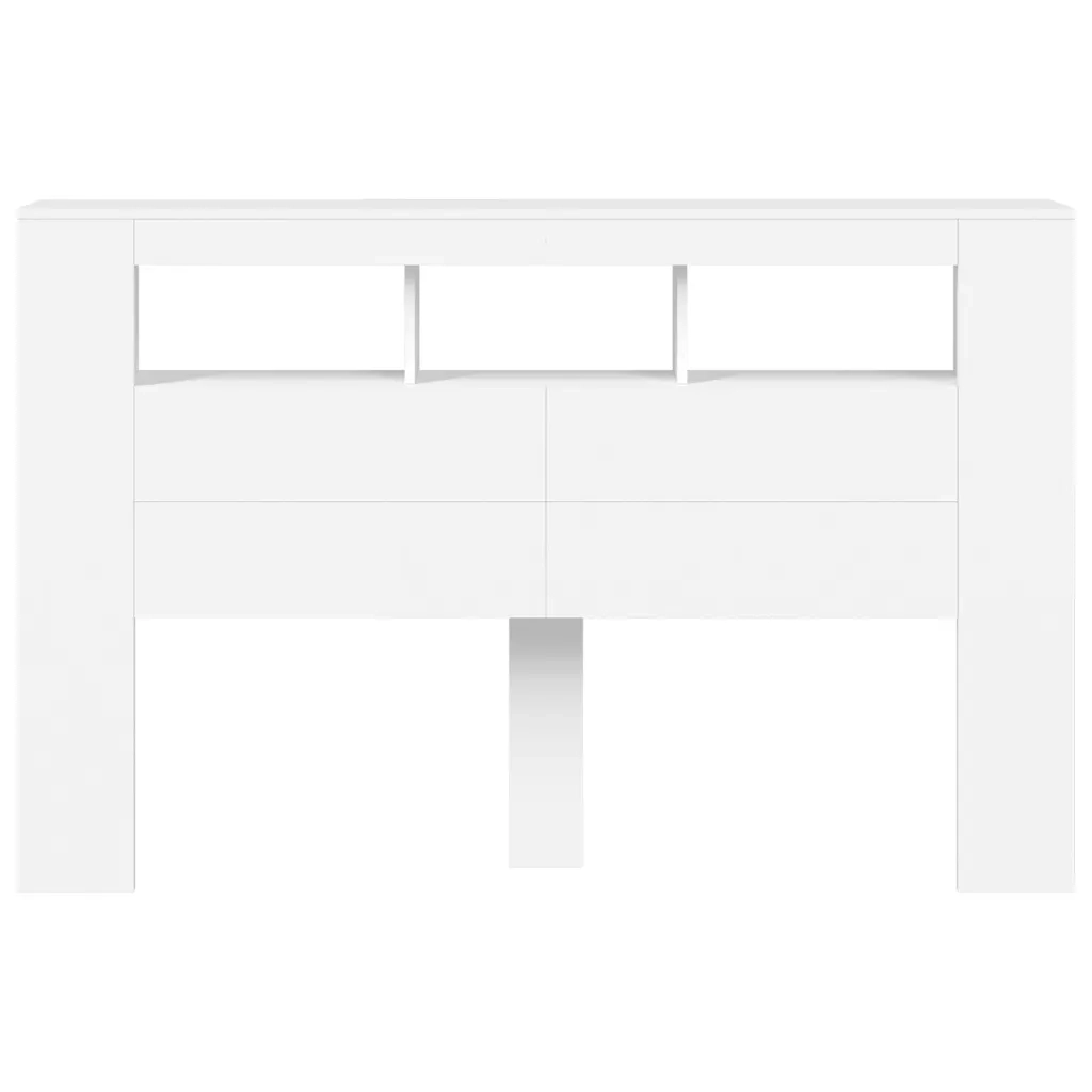 Testiera | Testata LED Bianca 160x18,5x103,5 cm Legno Multistrato