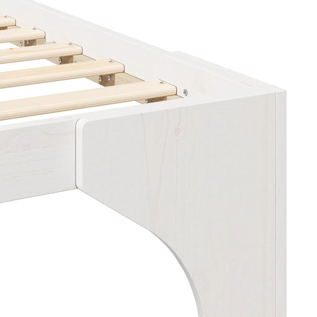 Struttura del letto-Giroletto-Rete del Letto Bianco 120 x 200 cm Pino massello 175357