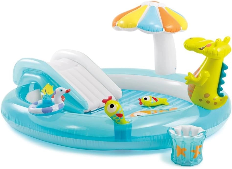 INTEX 57129 - PISCINA GONFIABILE PLAYCENTER ALLIGATORE, 203X173X89 CM