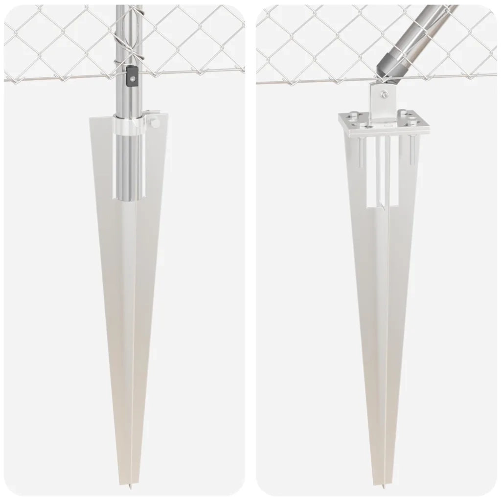 Palo della recinzione | Pannello per recinzione Argento 10 x 0,4 m (maglia 40 x 40 mm)