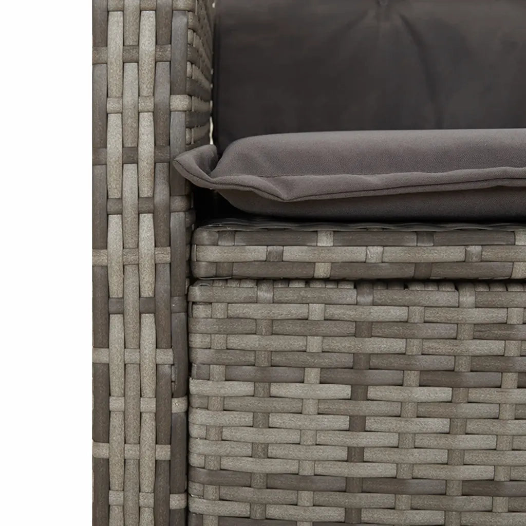 Sedie da Giardino Reclinabili 2 pz | Sedie da Esterno e Cuscini Grigio Polyrattan